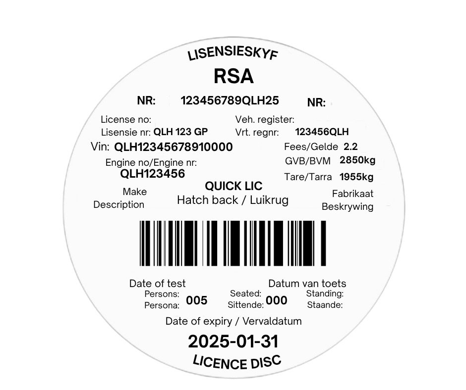 Licence Disc
